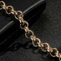 New Set 8+24 Inch 12mm Gold Diamond Cut Pattern Belcher Chain and Bracelet