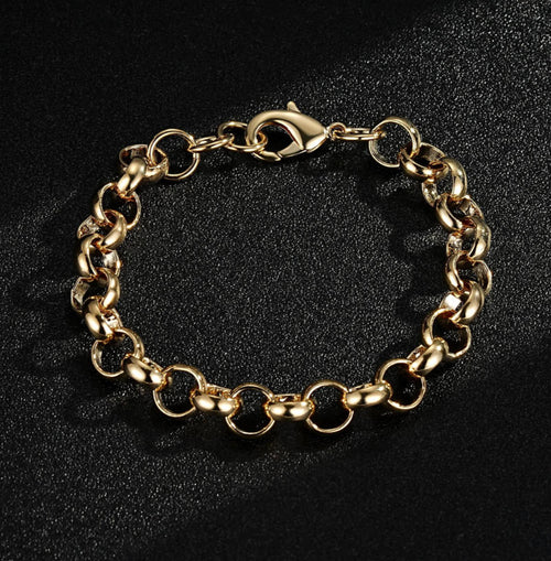 10mm Gold Plated Belcher Bracelet 9 inch Premium Quality For Men's