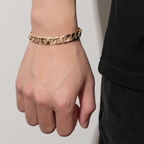 New 9mm Gold-Filled Bonded Cuban Curb Bracelet – 9 Inches