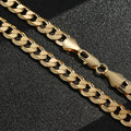 Luxury Gold 9mm Cuban Curb Chain and Bracelet Set (6 & 16 Inches)