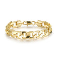 Luxury Gold 12mm Cuban Curb Bracelet 9 Inch