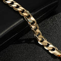 Luxury Gold 12mm Cuban Curb Bracelet 9 Inch