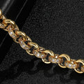 Luxury 10mm Gold Alternate Pattern Belcher Bracelet with Albert Clasp