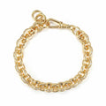 Luxury 10mm Gold Alternate Pattern Belcher Bracelet with Albert Clasp