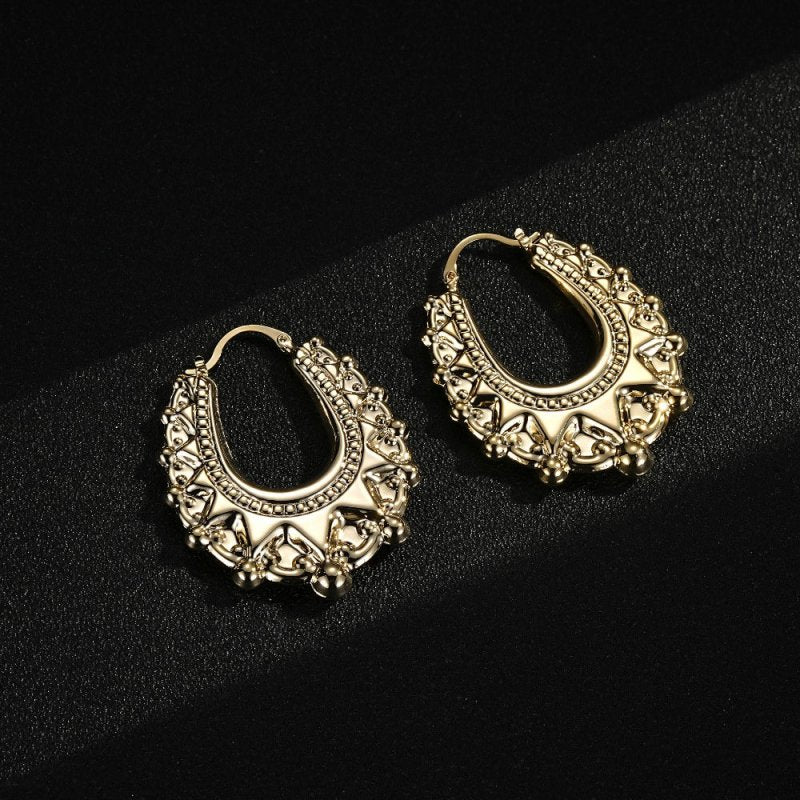 Gold 48mm Oval Gypsy Creole Earrings