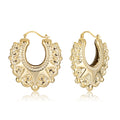 Gold 45mm Round Gypsy Creole Earrings
