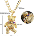 Gold Teddy Bear Multi-Colour Pendant 22 Inch