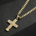 New Luxury Gold-Filled & Gold-Filled Ornate Cross Pendant with Stones