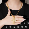 New Luxury Gold-Filled & Gold-Filled Ornate Cross Pendant with Stones