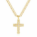 New Luxury Gold-Filled & Gold-Filled Ornate Cross Pendant with Stones