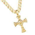 Gold Filled Celtic Claddagh Cross Pendant with Cuban Curb Chain – 22 Inches, 44g