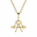 Gold Articulated Weightlifter Pendant
