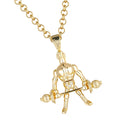Gold Articulated Weightlifter Pendant