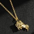 Gold Bulldog Pendant with Stones