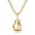 Gold Large Boxing Glove Pendant Necklace 24 Inches 7 mm Belcher Chain 77 g Statement Jewellery