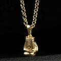 Gold Large Boxing Glove Pendant Necklace 24 Inches 7 mm Belcher Chain 77 g Statement Jewellery