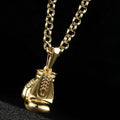 Gold Large Boxing Glove Pendant Necklace 24 Inches 7 mm Belcher Chain 77 g Statement Jewellery