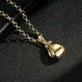 Gold Large Boxing Glove Pendant Necklace 24 Inches 7 mm Belcher Chain 77 g Statement Jewellery
