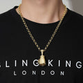 Gold Large Boxing Glove Pendant Necklace 24 Inches 7 mm Belcher Chain 77 g Statement Jewellery