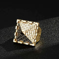 Gold Pyramid Ring Size 13 Z 50g Statement Men’s Jewellery Bold Design