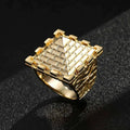 Gold Pyramid Ring Size 13 Z 50g Statement Men’s Jewellery Bold Design