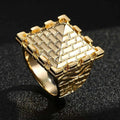 Gold Pyramid Ring Size 13 Z 50g Statement Men’s Jewellery Bold Design
