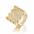 Gold Pyramid Ring Size 13 Z 50g Statement Men’s Jewellery Bold Design
