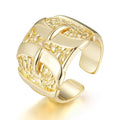 Premium Gold XXL Heavy Double Buckle Adjustable Ring