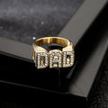 Premium Waterproof Gold Dad Ring with Stones