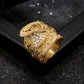 Gold Filled Saddle Ring with Stones – Size 10 (UK T) – Tarnish Resistant Statement Jewellery
