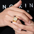 Premium Gold Waterproof Watchlink Ring with Stones