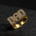 Premium Waterproof Gold Dad Ring with Stones
