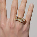 Premium Waterproof Gold Dad Ring with Stones