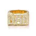Premium Waterproof Gold Dad Ring with Stones