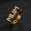New Premium Gold Mum Adjustable Ring with Stones