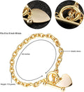 Gold Toggle Heart Bracelet Oval Links Tbar