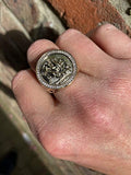Gold St George Sovereign Ring with Stones