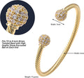 Gold Ball Torque Bangle with Stones
