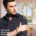 XXL 20mm Gold Alternate Ornate Belcher Bracelet