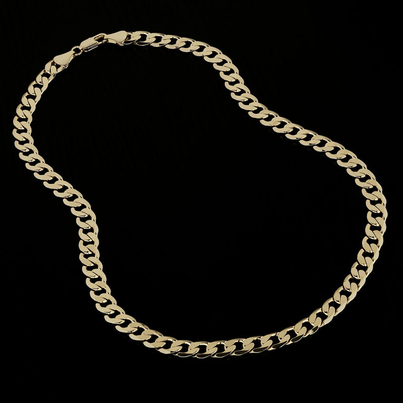 9mm Gold Cuban Curb Chain Necklace Classic (16 Inches)