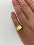Gold Square Watch Link Ring