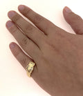 Gold Buckle Ring with Stones