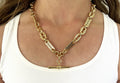 Gold Stars and Bars T-Bar Chain Necklace 20 inch