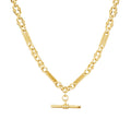 Gold Stars and Bars T-Bar Chain Necklace 20 inch