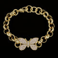 8 inch Butterfly Belcher Bracelet With Crystals