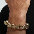 New Luxury XXL 18mm Gold Ornate Gypsy Link Belcher Bracelet