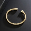 Gold Torque Bangle Bracelet Adjustable