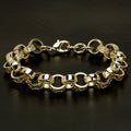 12mm Gold Crystal Pattern Belcher Bracelet Big Links
