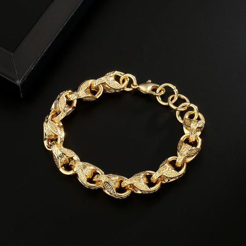 Gold 12mm 3D Tulip Bracelet