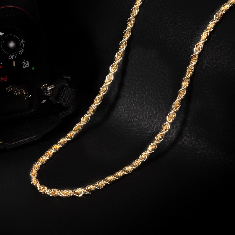 5mm Gold Rope Chain Necklace Classic